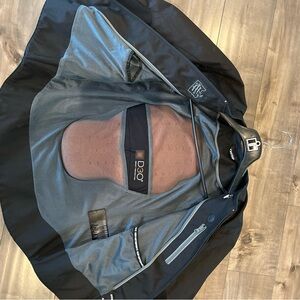 Motorcycle jacket. Men’s X-large black jacket with liner.